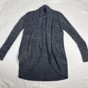 Barefoot Dreams Cardigan Womens XS/S Cozychic Lite Circle Sweater Gray Navy
